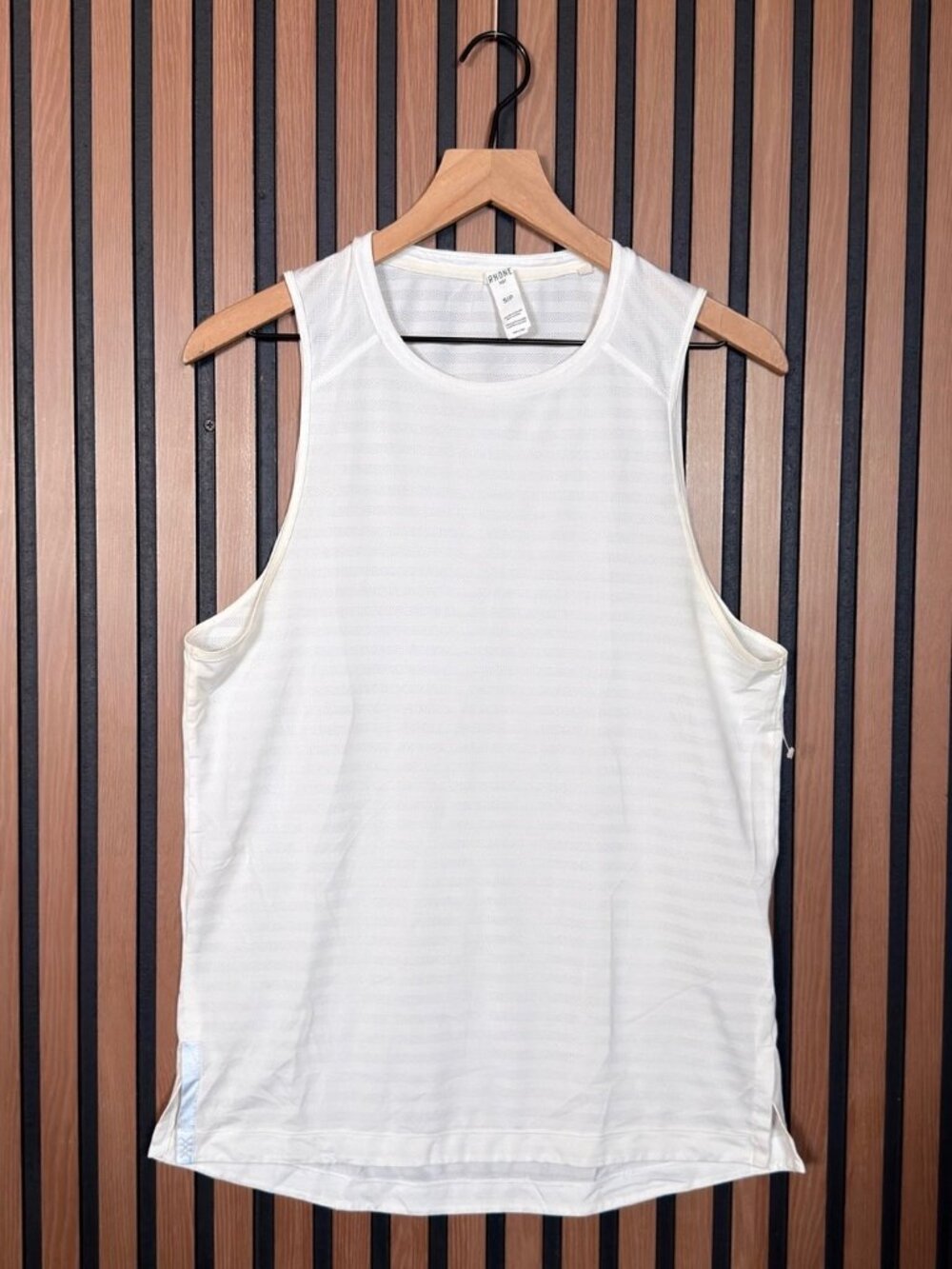 Rhone Muscle Shirt Small Mens White Gray Workout Gear Sift Tank Top